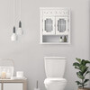 Lisbon Removable Wooden Wall Cabinet with Drapery-Lined Doors, White - Cabinets - 2