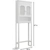 Lisbon Wooden Space Saver with Drapery-Lined Doors, White - Cabinets - 4