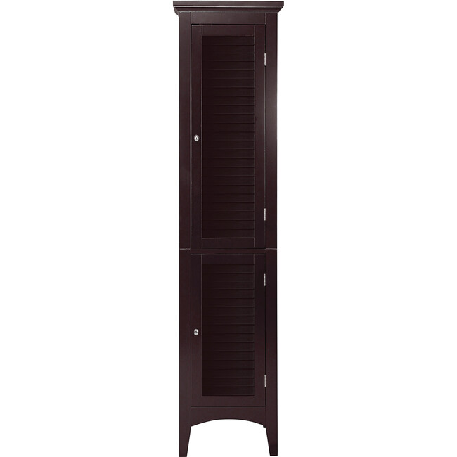 Glancy Wooden Tall Tower Cabinet with Storage, Dark Brown