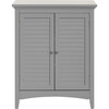 Glancy Wooden Floor Cabinet with Shutter Doors and Adjustable Shelves, Gray - Cabinets - 1 - thumbnail