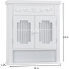 Lisbon Removable Wooden Wall Cabinet with Drapery-Lined Doors, White - Cabinets - 4