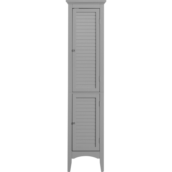 Glancy Wooden Linen Tower Cabinet with Storage, Gray