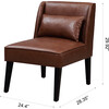 Marc Faux Leather Lounge Chair with Pillow and Dark-Finished Solid Wood Legs, Brown - Accent Seating - 4