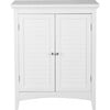 Glancy Free Standing Floor Storage Cabinet with Louvered Doors Adjustable Shelves, White - Cabinets - 1 - thumbnail