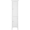 Glancy Tall Slim Free Standing Linen Storage Cabinet with 2 Louvered Doors 5 Tier Shelves, White - Cabinets - 1 - thumbnail