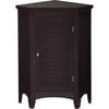 Glancy Wooden Corner Floor Cabinet with Shutter Door, Dark Brown - Cabinets - 1 - thumbnail