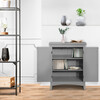 Glancy Wooden Floor Cabinet with Shutter Doors and Adjustable Shelves, Gray - Cabinets - 2