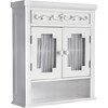 Lisbon Removable Wooden Wall Cabinet with Drapery-Lined Doors, White - Cabinets - 5