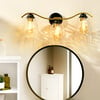 Heidi Dimmable 3-Light Bathroom Vanity Light, Black/Brass - Lighting - 3