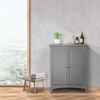 Glancy Wooden Floor Cabinet with Shutter Doors and Adjustable Shelves, Gray - Cabinets - 3