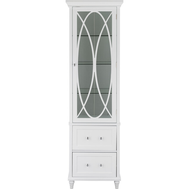 Florence Wooden Linen Tower Cabinet with Storage, White - Teamson Home ...