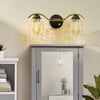 Heidi Dimmable 2-Light Bathroom Vanity Light, Black/Brass - Lighting - 3