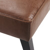Marc Faux Leather Lounge Chair with Pillow and Dark-Finished Solid Wood Legs, Brown - Accent Seating - 6