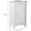 Glancy Wooden Corner Floor Cabinet with Shutter Door, White - Cabinets - 4