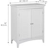 Glancy Free Standing Floor Storage Cabinet with Louvered Doors Adjustable Shelves, White - Cabinets - 4