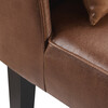Marc Faux Leather Lounge Chair with Pillow and Dark-Finished Solid Wood Legs, Brown - Accent Seating - 7