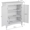 Glancy Free Standing Floor Storage Cabinet with Louvered Doors Adjustable Shelves, White - Cabinets - 5