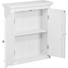 Glancy Wooden Wall Cabinet with Shutter Doors, White - Cabinets - 7