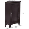 Glancy Wooden Corner Floor Cabinet with Shutter Door, Dark Brown - Cabinets - 5