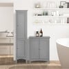 Glancy Wooden Linen Tower Cabinet with Storage, Gray - Cabinets - 3