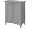 Glancy Wooden Floor Cabinet with Shutter Doors and Adjustable Shelves, Gray - Cabinets - 6