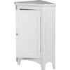 Glancy Wooden Corner Floor Cabinet with Shutter Door, White - Cabinets - 7