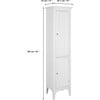 Glancy Tall Slim Free Standing Linen Storage Cabinet with 2 Louvered Doors 5 Tier Shelves, White - Cabinets - 5