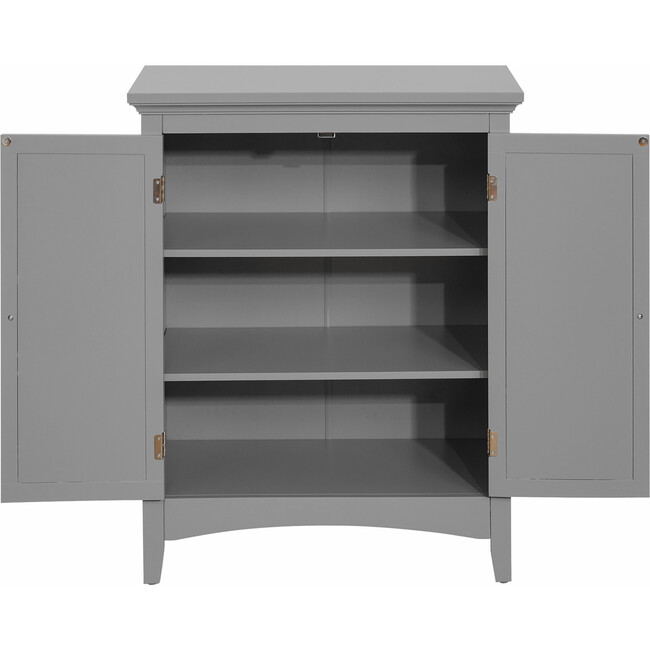 Glancy Wooden Floor Cabinet with Shutter Doors and Adjustable Shelves, Gray - Cabinets - 7