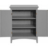 Glancy Wooden Floor Cabinet with Shutter Doors and Adjustable Shelves, Gray - Cabinets - 7