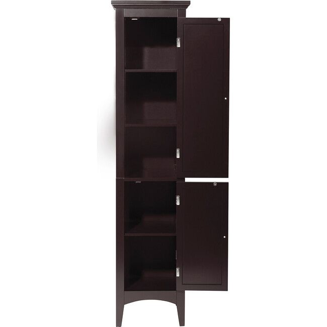 Glancy Wooden Tall Tower Cabinet with Storage, Dark Brown - Cabinets - 7