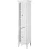 Glancy Tall Slim Free Standing Linen Storage Cabinet with 2 Louvered Doors 5 Tier Shelves, White - Cabinets - 6