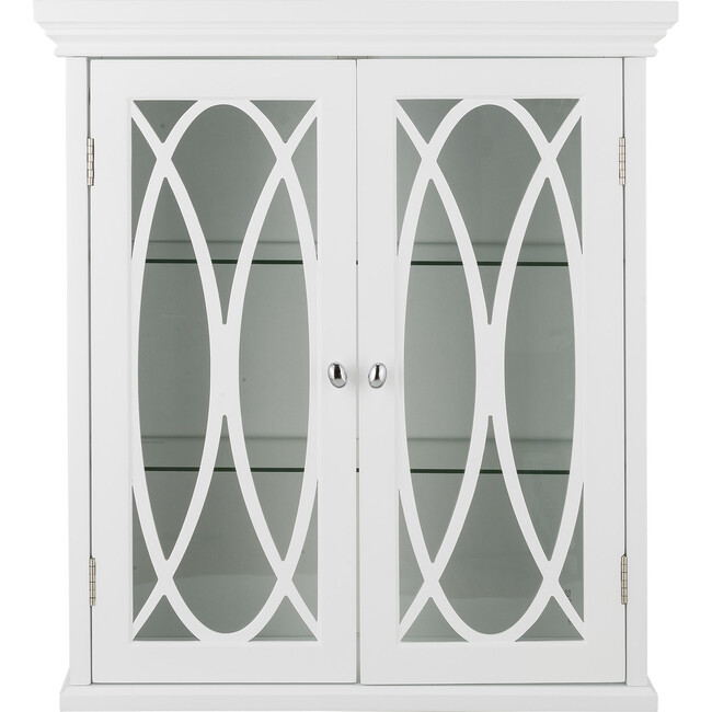 Florence 2 Door Wooden Removable Wall Cabinet with Adjustable Shelves, White