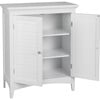 Glancy Free Standing Floor Storage Cabinet with Louvered Doors Adjustable Shelves, White - Cabinets - 7