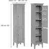 Glancy Wooden Linen Tower Cabinet with Storage, Gray - Cabinets - 5