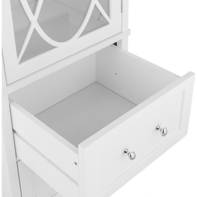 Florence Wooden Linen Tower with Storage, White Teamson Home