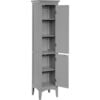 Glancy Wooden Linen Tower Cabinet with Storage, Gray - Cabinets - 6