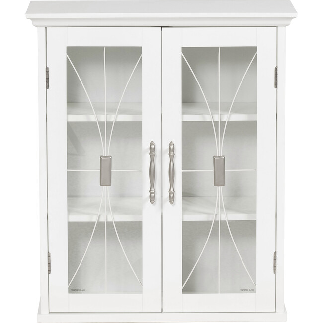 Delaney Wooden Wall Cabinet with 2 Doors, White