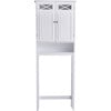 Dawson Wooden Space Saver with Cross Molding and 2 Doors, White - Cabinets - 1 - thumbnail