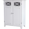 Dawson Wooden Floor Cabinet with Cross Molding and 2 Doors, White - Cabinets - 1 - thumbnail