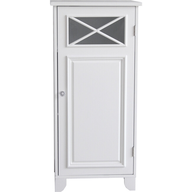 Dawson Wooden Floor Cabinet with Cross Molding, White