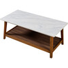 Kingston Wooden Coffee Table with Storage and Marble-Look Top, Marble/Walnut - Accent Tables - 7