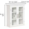 Delaney Wooden Wall Cabinet with 2 Doors, White - Cabinets - 5