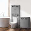 Dawson Contemporary Wooden Over-the-Toilet Storage Cabinet with Two Doors, Gray - Cabinets - 2