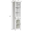 Delaney Wooden Linen Cabinet with Drawer and Open Shelves, White - Cabinets - 5