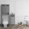 Dawson Contemporary Wooden Over-the-Toilet Storage Cabinet with Two Doors, Gray - Cabinets - 3