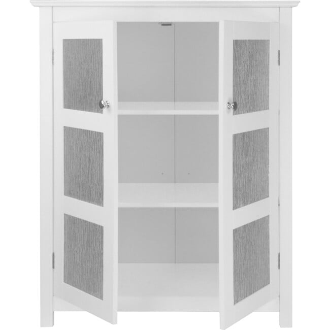 Connor 2 Door Floor Cabinet with Adjustable Shelf, White - Cabinets - 5