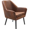 Divano Armchair with Aged Fabric and Solid Wood Legs, Brown - Accent Seating - 6