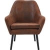 Divano Armchair with Aged Fabric and Solid Wood Legs, Brown - Accent Seating - 7