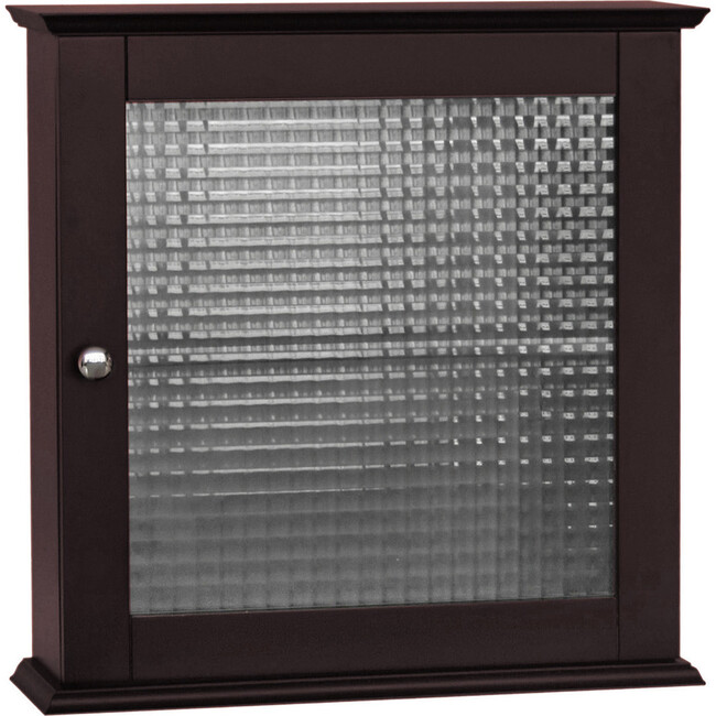 Chesterfield Removable Wooden Medicine Cabinet with Waffle Glass Door, Espresso