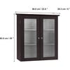 Chesterfield Wooden Wall Cabinet with 2 Waffle Glass Doors, Espresso - Cabinets - 4